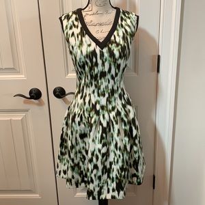 MARC NEW YORK Black & Green Midi Fit & Flare Dress 6